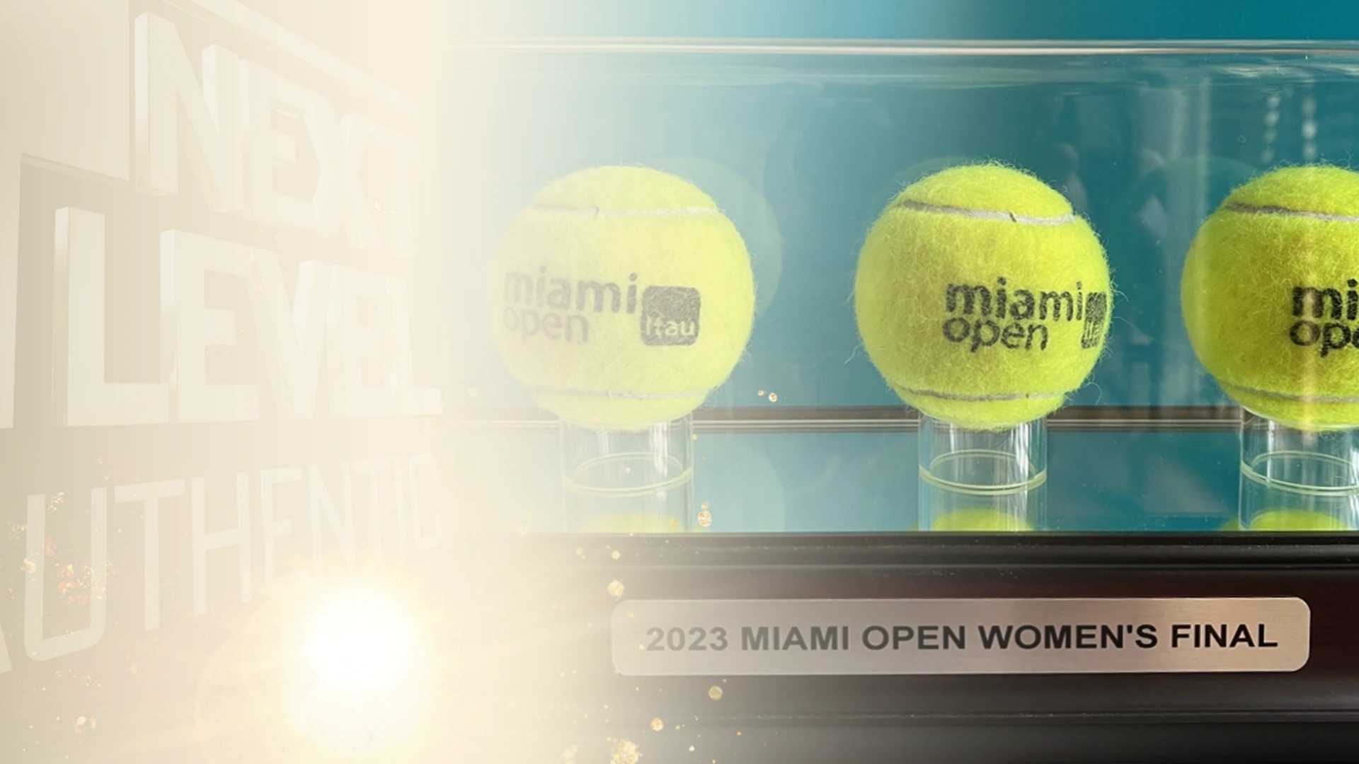 Set of three tennis balls used in the WTA 1000 women’s final match at the 2023 Miami Open.  The match featured Elena Rybakina vs. Petra Kvitová, and was won by Kvitová in two sets.